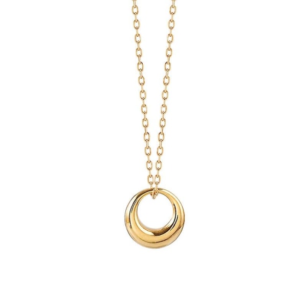 Gull farge geometrisk sirkel halskjede kvinner minimalistisk kragebenskjede