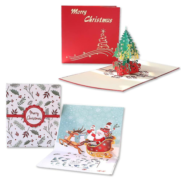 Forskellige julekort, 3d lykønskningskort, gavekort