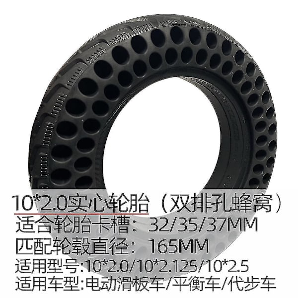 10x2.0 Solid Dekk 10 Tommer Hilop Elektrisk Scooter Dekk Honningkakestruktur 10x2.125 Ekte Luftfritt Dekk