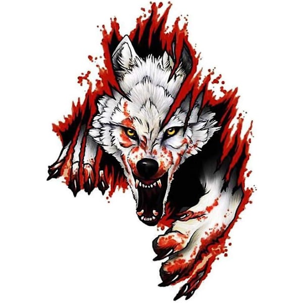 Sint Wolf Bilsticker, Wolf Bilsticker 3D Bil Wolf Hode Sticker 3D Morsom PVC Sticker Bil Karosseri Dekorasjon Sticker
