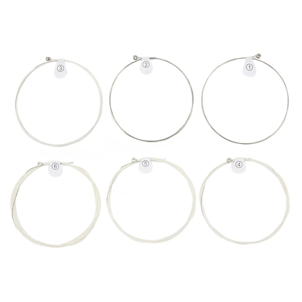 6 stk gitarstrenger kuleende metall bassstrenger instrumenttilbehør for utskifting