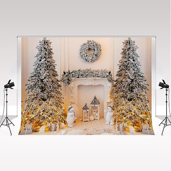 Kate julebakgrunn for fotografering juletre hvit peis fotostudiobakgrunn