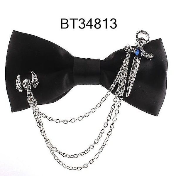 Mænd Sort Butterfly Metal Dekoration Butterfly For Mænd Kvinder Uniform Krave Butterf Bowknot Voksen Dragt Butterfly Krawatter Cravats Mandlige Butterfly bt34813