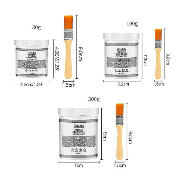 30/100/300g Superstark Limmande Tätningsmedel Genomsläppligt Osynligt Vattentätt Medel 1pc 100g brush