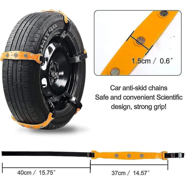 Sne kæder til bil sne dæk kæder bil sikkerhedskæder nødsituation trækkraft justerbare kæder universal anti slip dæk sne mudder kæder 10stk bil,suv, Tr