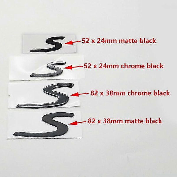 For Cayenne Bilsticker S-bokstav Logo Bakluke Bagasjerom Navneskilt Merke Emblem 82 x 38 matte black