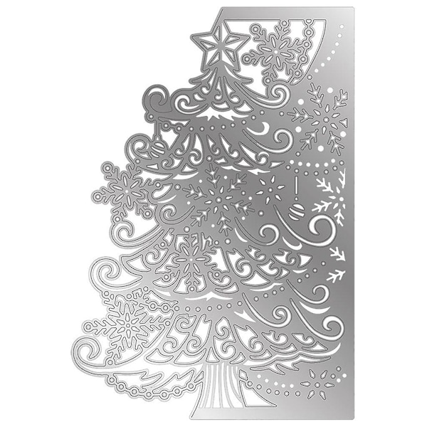 Xmas Tree Metal Skæredør Stencil Diy Scrapbooking Album Papirkort Skabelon