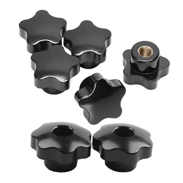 5 stk M8 Hunn Tråd 32mm Stjernehode Klemmemuttere Knottgrep Håndtak & 2 stk M8 X 50mm Diameter Tråd