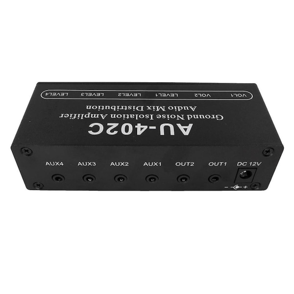 Au-402c Audio Mixerfördelare Signalväljare Växlare 4 Ingångar 2 Utgångar RCA Tonvolymkontroller