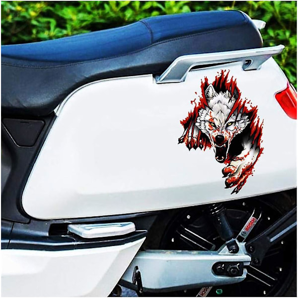 Vred Ulv Bilsticker, Ulv Bilsticker 3D Bilsticker Ulvehoved 3D Sjove PVC Sticker Bildekoration Sticker