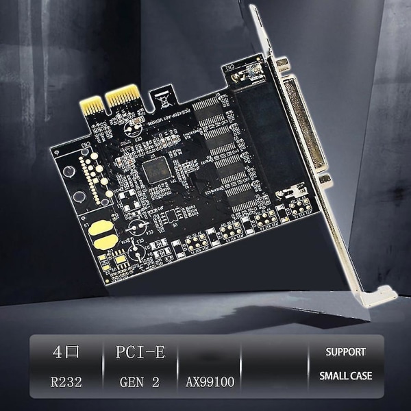 Pcie 4 sarjan portin Rs232 9-napainen laajennuskortti Ax99100 kaapelilla