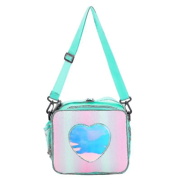 Holographic Lunch Bag Insulated Lunch Box Cooler Tote Bags Picnic Container(color:green)