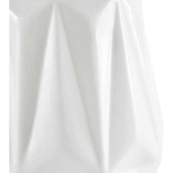 Rivet Modern Vinkelformad Stengodsvas, 36,5 cm Hög, Vit