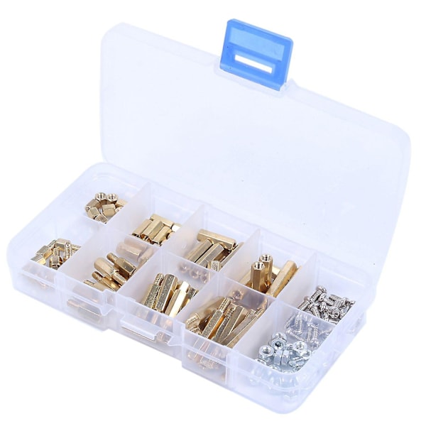 M3 Messing Sekskant Hunn-Hann Standoff Bolt Skrue Mutter Hovedkort Assortert Kit Montering 120stk