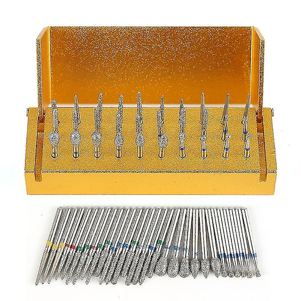 30 st Dental Diamond Burs Buffing Drill Dental Burs Hög hastighet Handstycken