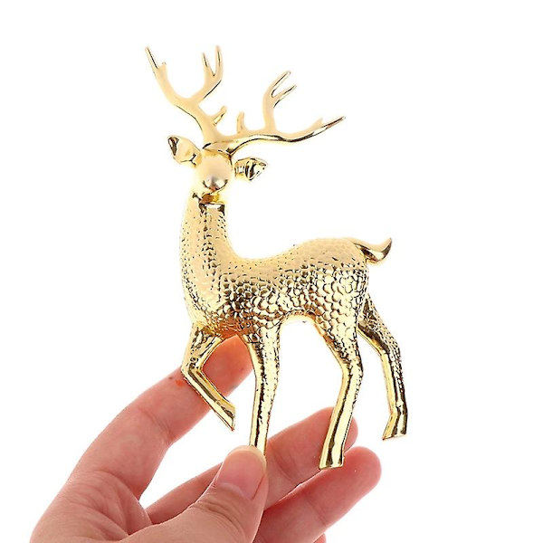 5 stk Kunstig Jul Simulering Sika Hjort Rein Eventyr Hage Rekvisitter Statue Hjem Elg Skap Ornamenter Kakedekorasjon