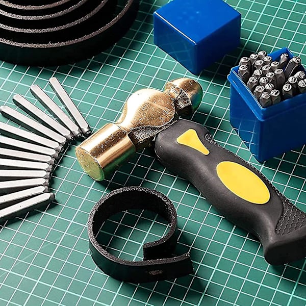 1lb Messing Metal Stempling Hammer Dobbeltsidet Mallethovede Messing Hammer Med Jern Til Kunst Smykker Ma