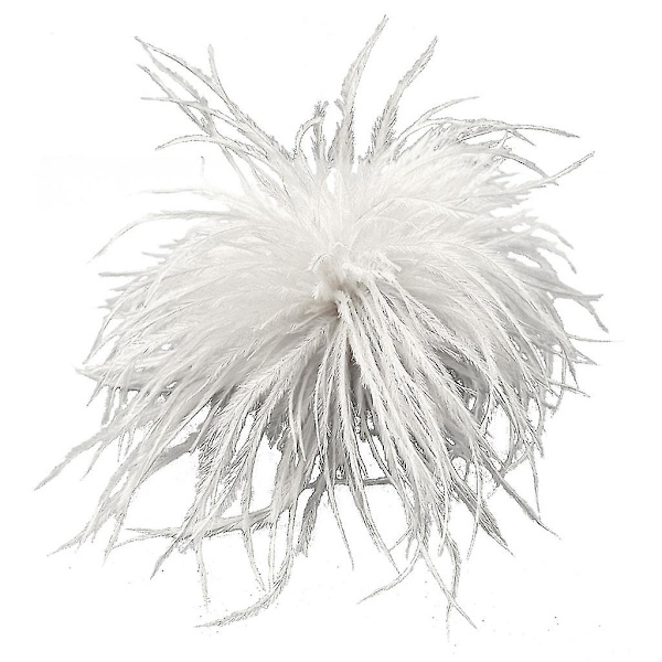 Fjäderbrosch Fjädrar Corsager Tygdekorationer Strutspjädermaterial white