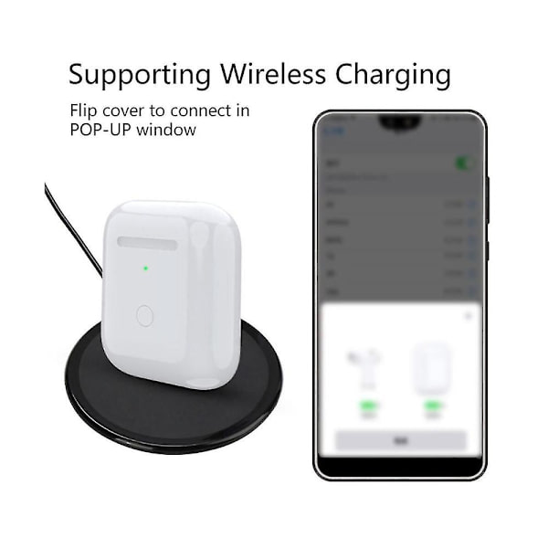 Udskiftningsboks til trådløs opladning til 1/2 700 mAh Bluetooth-øretelefoner med LED-indikator