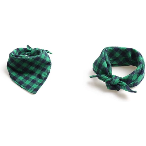 2 stk Tartan Hundebandana, Hundebandana Rutete, Tartan Hundebandana Hundetørkle, Trekant, Justerbar For, Små Og Mellomstore Hunder, Hundebursdagsgave, Valp B