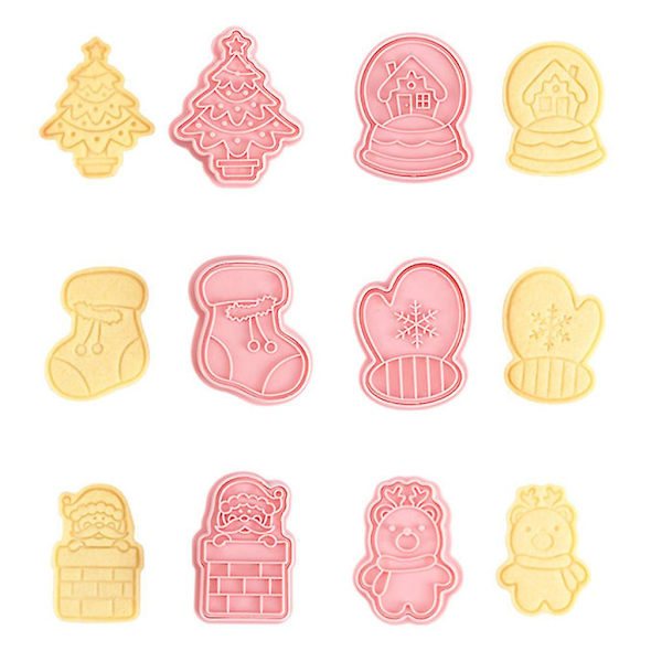 6 stycken juldjurskakformar, tecknade 3D-figurer, bakverkspresent