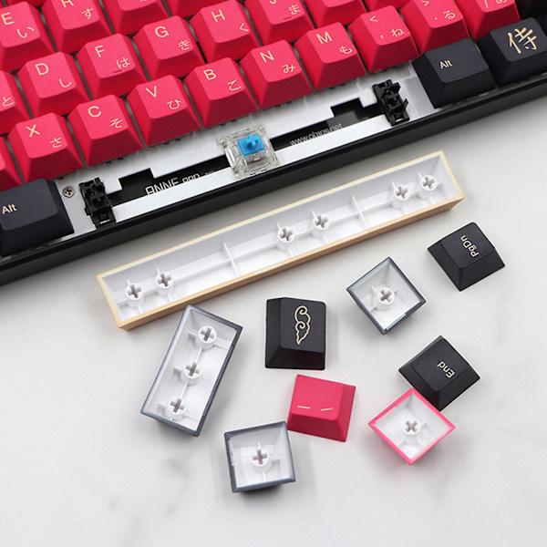 135 Pbt-näppäintä japanilainen samurai-näppäinsarja Cherry Mx -kytkimelle mekaaniselle näppäimistölle