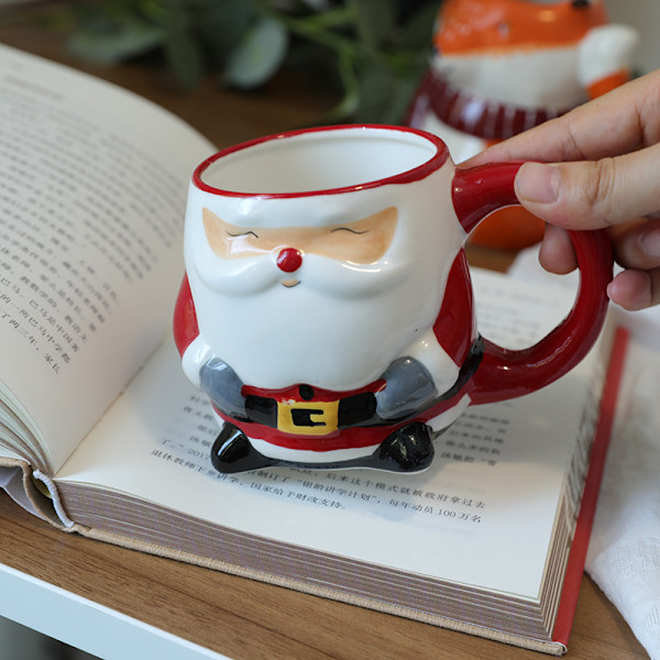Ins Style Søt Julenissen Keramikkopp, Kreativ Gaveeske, Julekopp, Høytidsgave fox mug 301-400ml