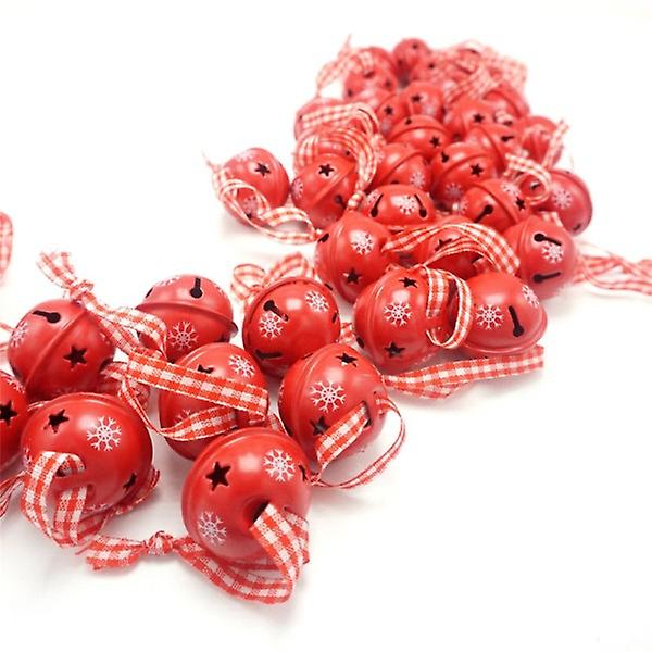 Julepynt 40 stk. Rød Metal Snefnug Jingle Bell Julepynt