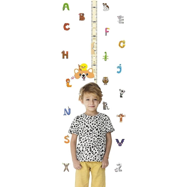 Barnhöjd väggdiagram | Magnetisk höjdtillväxttabell för barn | Linjal för höjdtillväxtdiagram med exakta mätskalamått från toppen