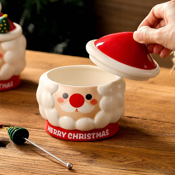 Julekop Kreativ Julekop Julemandskop Med Låg Ske Kop Souvenir Vandkop Gave Håndmalet santa claus mixed color 1 box 48 pcs 301-400ml