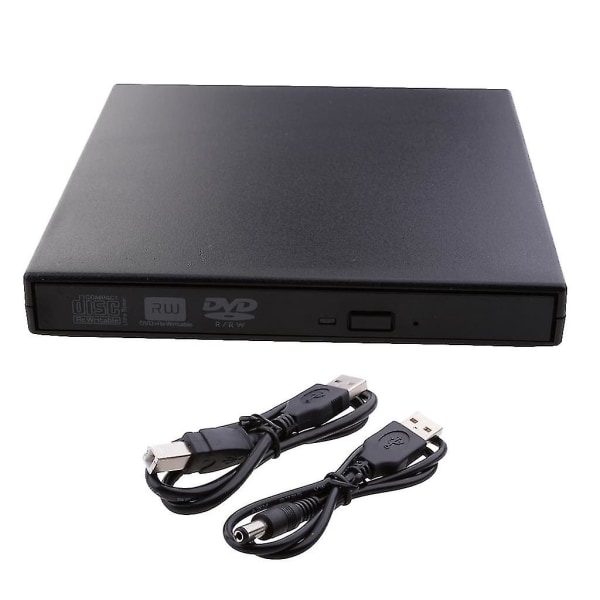 Ekstern Cd Dvd-drev, Usb 2.0 Bærbar Dvd/cd-brænder Og Læser/plug And Play/lav Støj/slank Til Bærbar Computer Desktop Mac Macbook Windows 10/8/7/xp