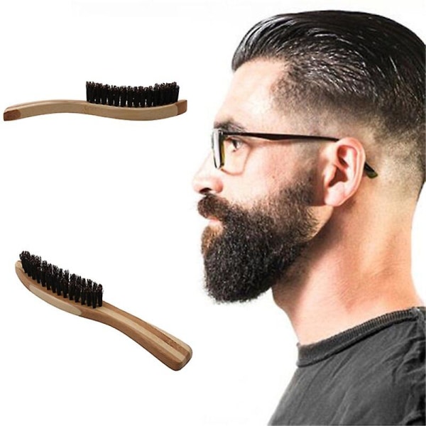 17*2 cm mænd ornehår børstehår skægbørste Barberingskam Ansigtsmassage Håndlavet gul overskægsbørstepleje