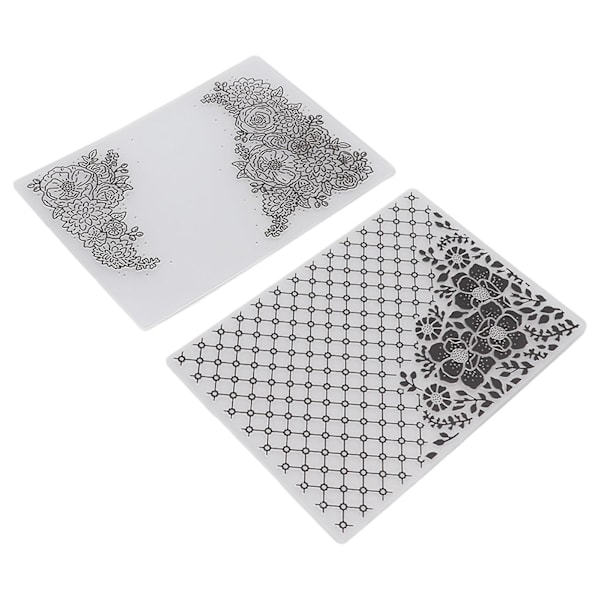 Plastpräglingsmapp Clear Concave Convex Texture DIY Craft Mallar - 2 st för inbjudningar, kuvert, kort