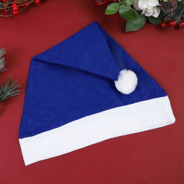 16 Pack Christmas Kuitukangas Joulupukki Hatut Yhteensopivia joulupukuja Koriste-sininen