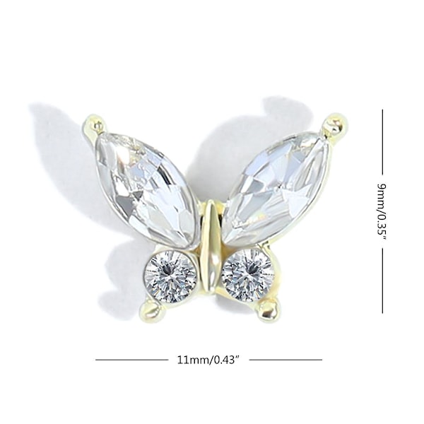 10 stk. legering neglkunst strass krystall juveler for negldekor ringer øredobber diy Silver