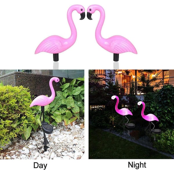 Flamingo Have Dekoration Lys, Ip44 Vandtæt Udendørs Solcelle Pæl Lys, Sol Flamingo Have Lys Til Terrasse Plæne