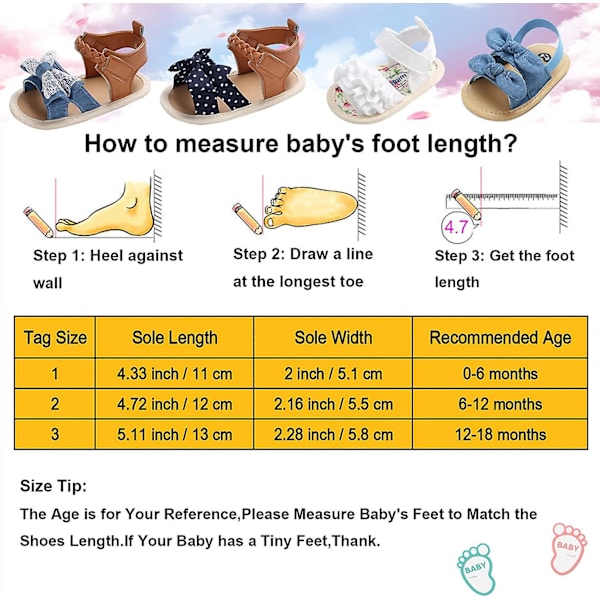 Spädbarn Baby Pojkar Flickor Sommar Strand Andningsbar Athleticsports Anti-halk Sandaler Mjuk Sula Nyfödd Första Walker Spjälsäng Skor e-bowknot 12-18 months infant