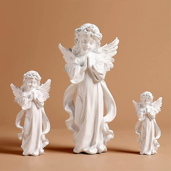 Harpiks Skytsengel Figur - Havefigur - Vinger - Sød Pige