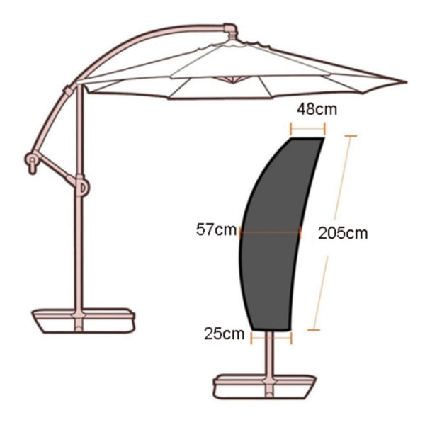 Trafiklys paraplybeskyttende betræk parasol krumtap parasol til parasol 205 * 57cm