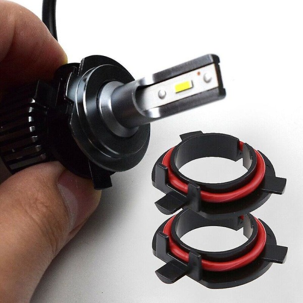 2 stk H7 LED-frontlyktpæreadapterbaser Auto H7-adapter Lampeholder Sockelbase Svart Biltilbehør Til Kia Mitsubishi Nissan