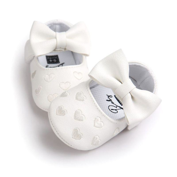 Baby Boy Girl  Moccasins Skor Mjuka Sulor Halkfria Skor Spjälsäng Skor Söta Baby Skor Med Rosett  Nyfödd Pu Läder Kärlek 0-6 months tg