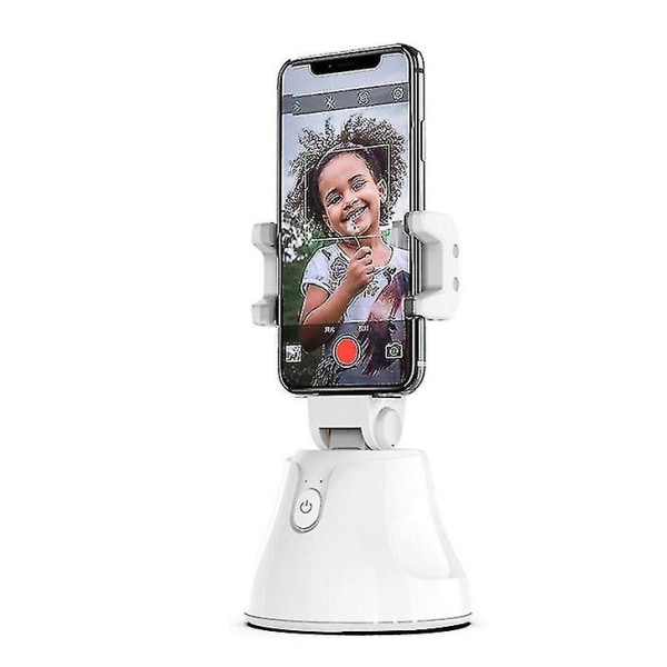 Hvit bærbar alt-i-ett Auto Smart Shooting Selfie Stick, 360 Smart oppfølging