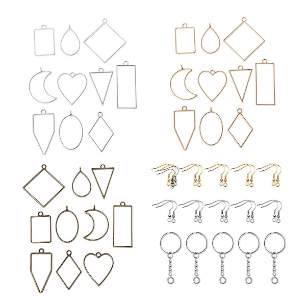 Geometrisk metallram set Diy epoxiharts UV-kristallhänge gör tillbehör