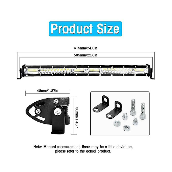 Led-valopalkki Spot Flood Combo Beam Slim Single Row Led-ajovalaisin Maastoajovalot Led-työvalo