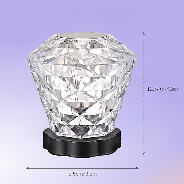Rose Krystall Bordlampe Soverom Romantisk Sengelampe Diamant Bordlampe Atmosfære Lading Blomst Nattelykt