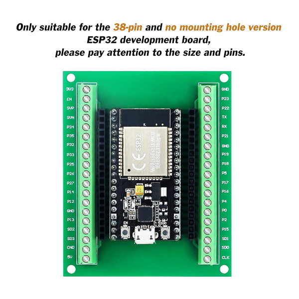 Esp32-kehityskortti + laajennuskortti langaton Wifi + bluetooth 2 in 1 -kaksiytiminen prosessori, vähän power