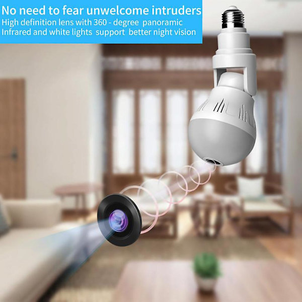 Säkerhet 360 Panoramisk Ip-kamera 1080p Högdefinitionslins Wifi-kamera