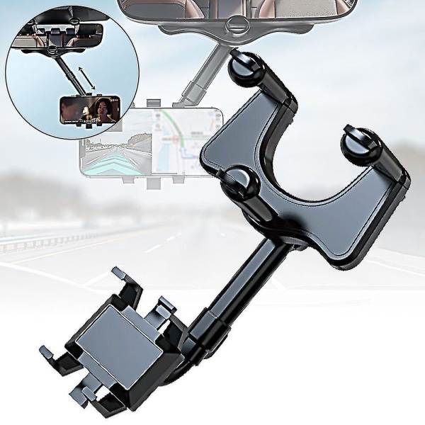 360 roterbar og uttrekkbar biltelefonholder bakspeil