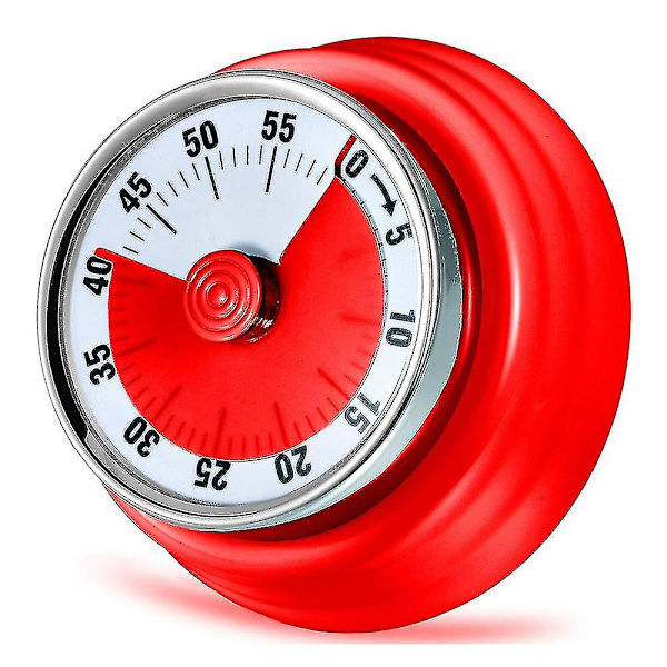 Køkken Timer, Køkken Nedtællings Koge Timer Påmindelse, Magnetisk Tidshåndtering Timer (mekanisk-rød)