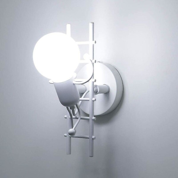 Creative Humanoid Væglampe Indendørs Moderne Væglampe Art Deco Væglampe E27 Til Soveværelse, Børneværelse, Gang, Restaurant, Trappe, Køkken, Wh